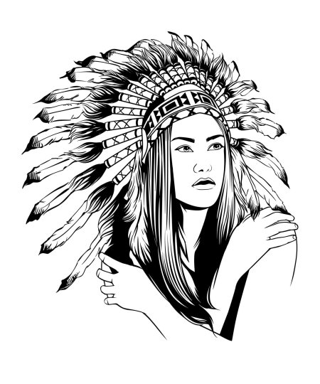 Тату девушка индеец