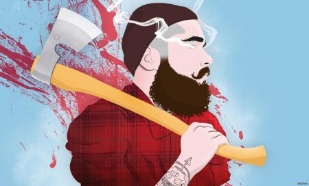 Бородатый мужчина с топором