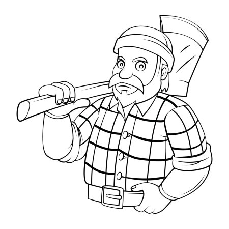 Раскраска лесоруб для детей