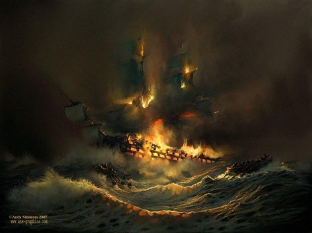 Корабль в огне