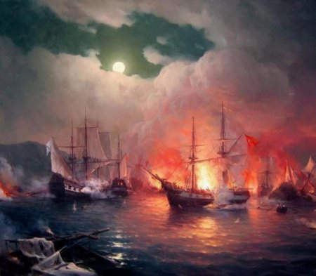 Иван константинович айвазовский чесменский бой