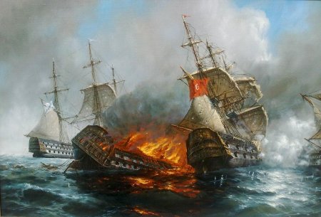 Морской бой картина
