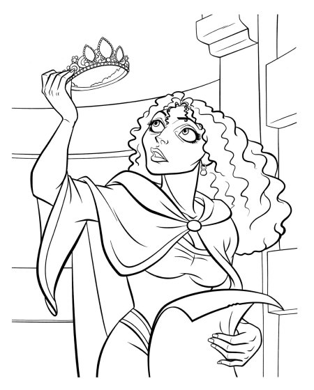 Раскраска матушка готель из рапунцель