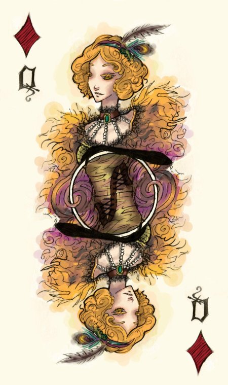 Игральные карты дама треф