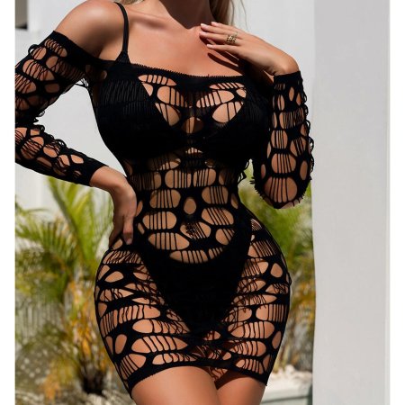 Эротическое мини платье в сетку