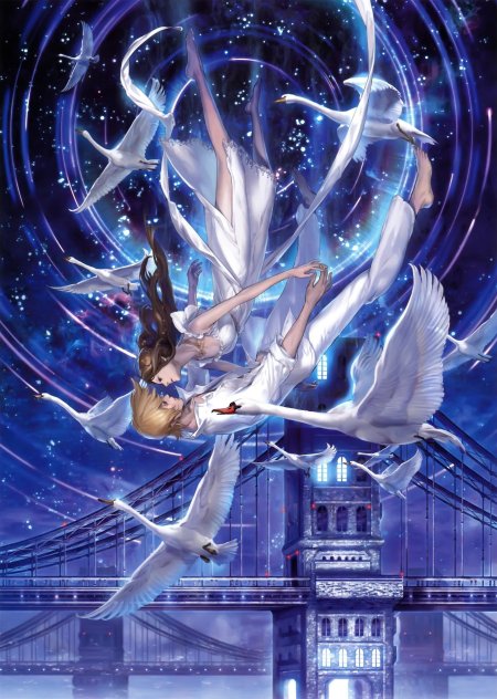 Аниме девушка летает