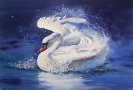 Лебеди живопись
