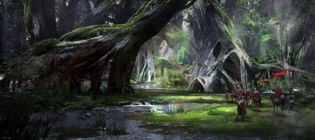 Концепт арт окружения лес