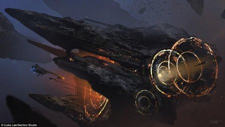 Инопланетный корабль sci-fi арт