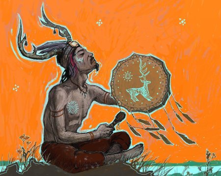 Якутский шаман арт