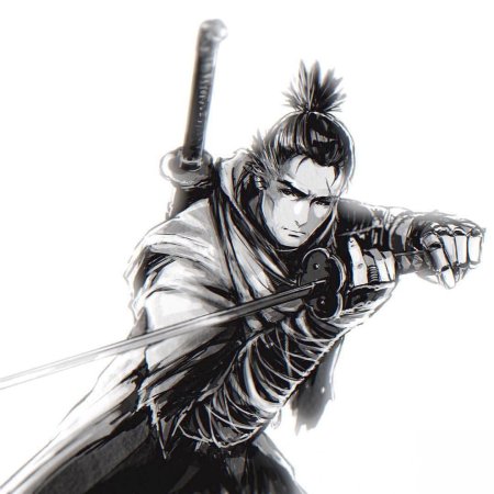 Черно белый самурай