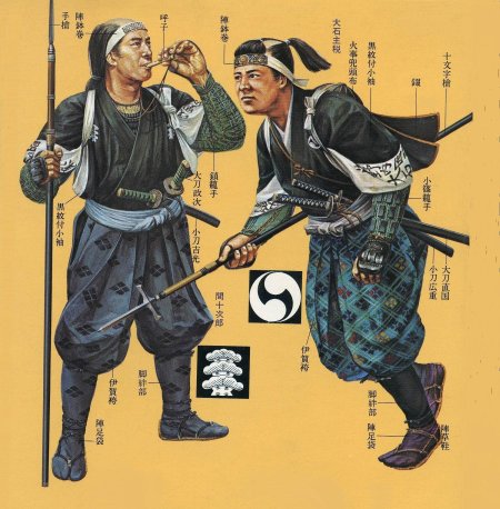 Японская гравюра ninjutsu