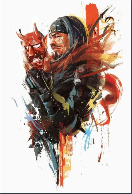 Ниндзя акварель