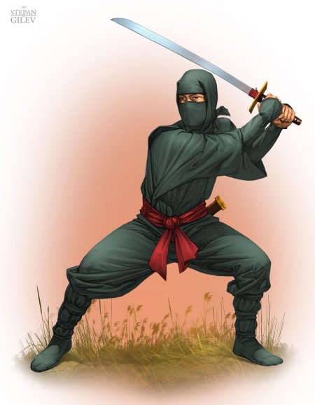 Ниндзя синоби с катаной