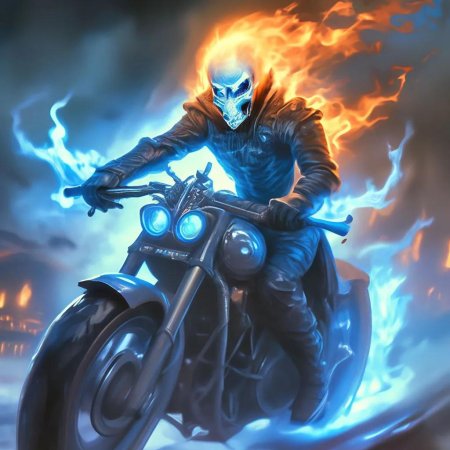 Призрачный гонщик синий