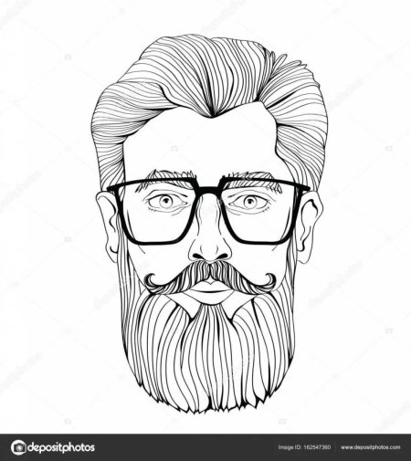 Стилизованный портрет бородатого