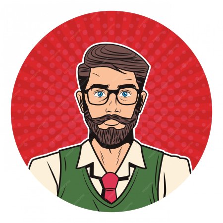 Поп арт мужчина с бородой