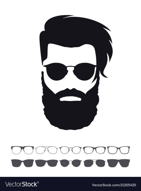 Силуэт мужчины с бородой в очках