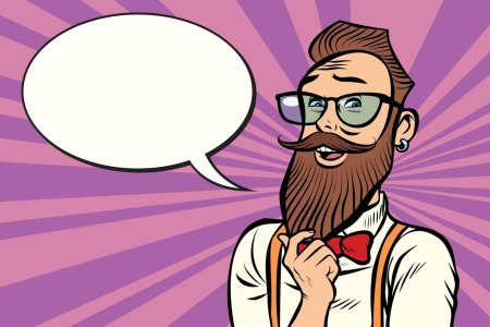 Поп арт мужчина с бородой