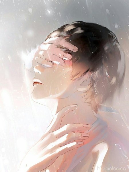 Парень плачет аниме