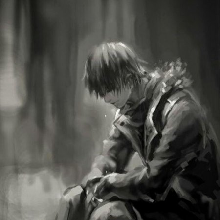 Аниме грустный парень