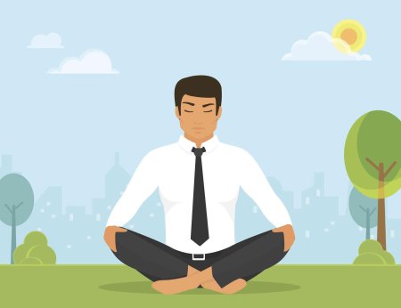 Медитирующий человек упрощенное изображение