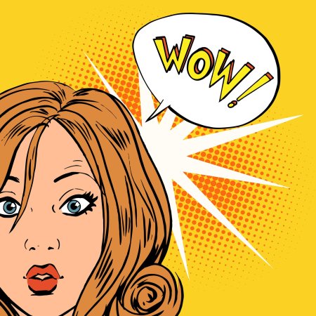 Удивленная девушка поп арт