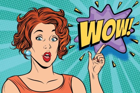 Удивленная девушка поп арт