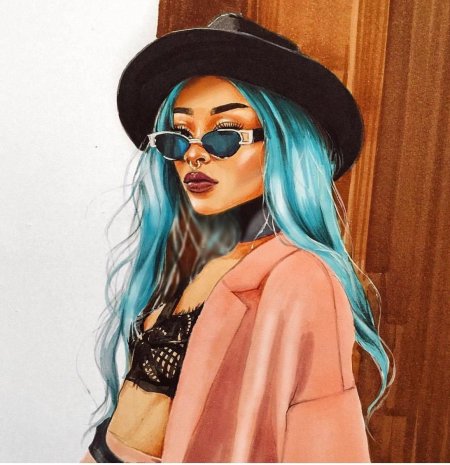 Рисунки девушек в стиле арт