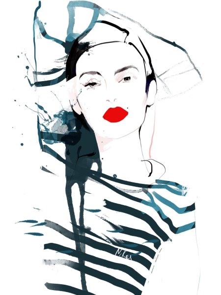 Фэшн иллюстрация портрет