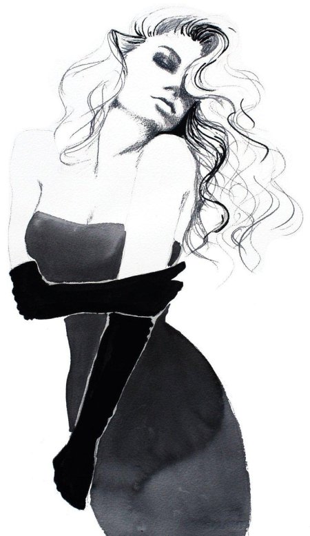 Гламурная девушка рисунок