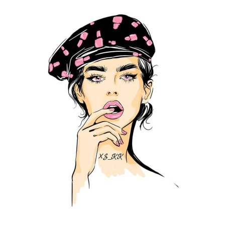 Фэшн скетчи с кепкой