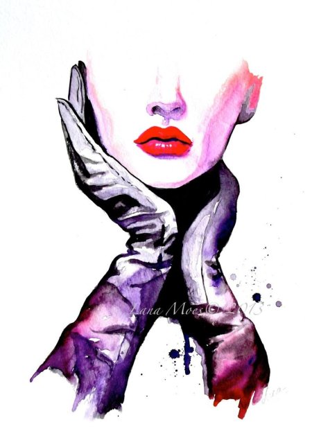 Фэшн портрет акварелью