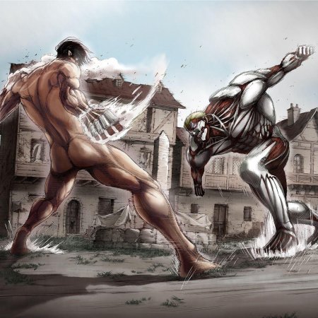 Эрен против бронированного титана