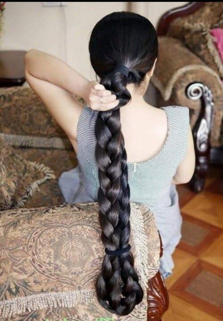 Прическа на очень длинные волосы