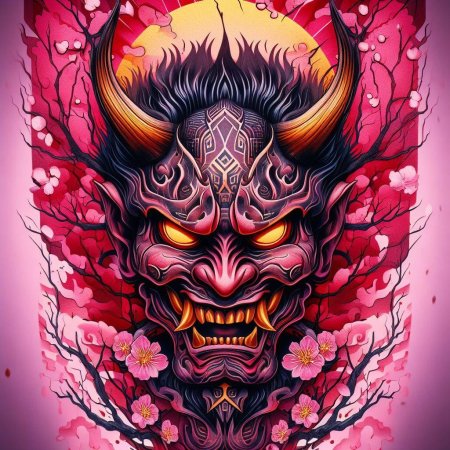 Японская маска демона тенгу