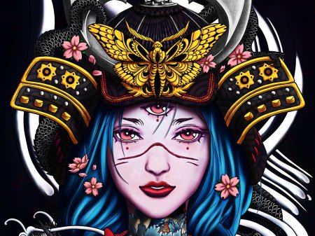 Японский демон ханья самурай