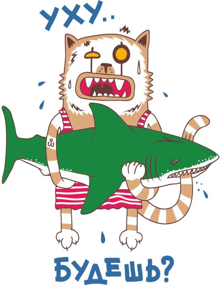 Акула стикер