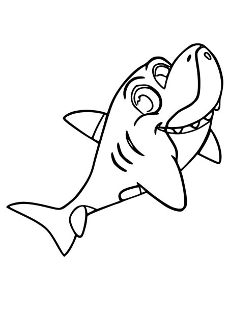 Акула раскраска