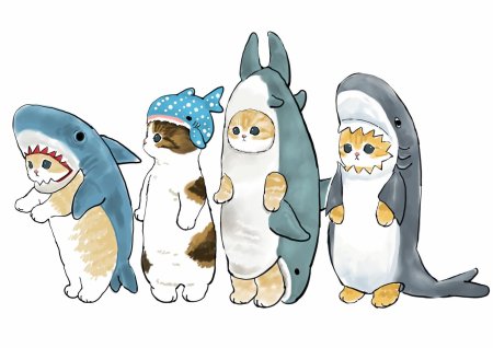 Котенок в костюме акулы