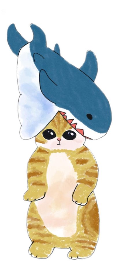 Котик в костюме акулы