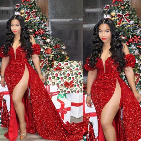 Красное платье на новый год