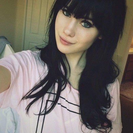 Девушки брюнетки с челкой