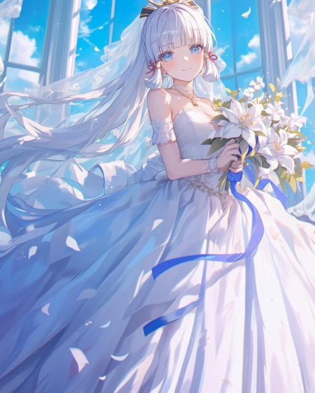 Аниме девушка с белыми волосами и голубыми глазами