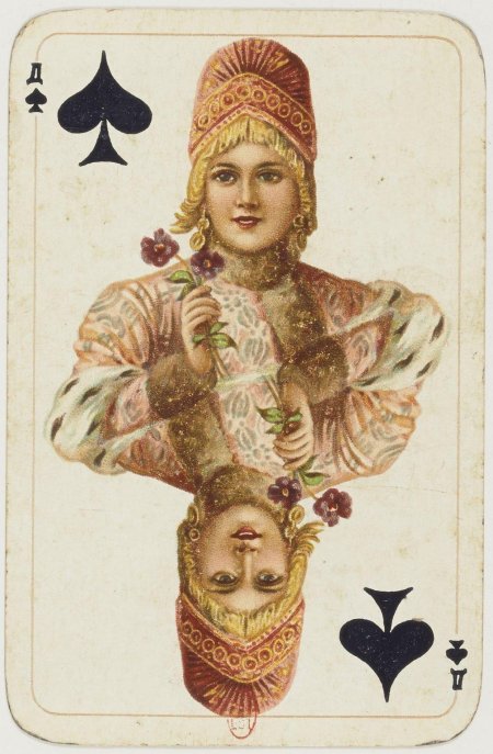 Дама треф карта колода русский стиль