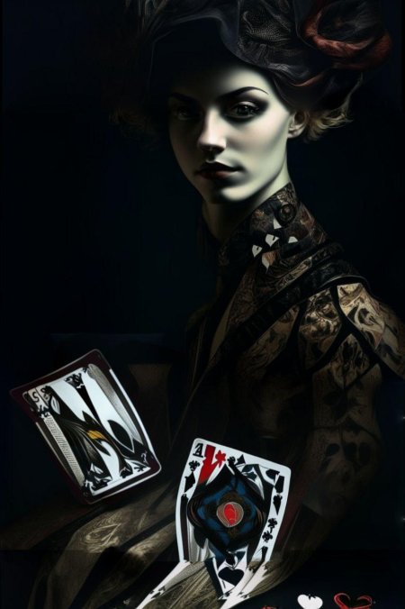 Игральные карты дама крести