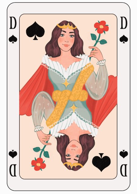 Игральная карта дама пик