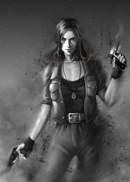 Девушка с пистолетом арт