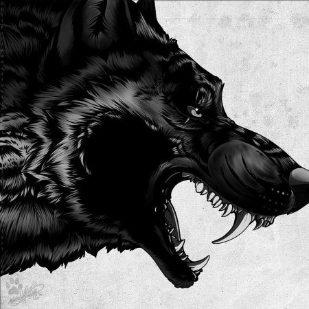 Восточноевропейская овчарка оскал