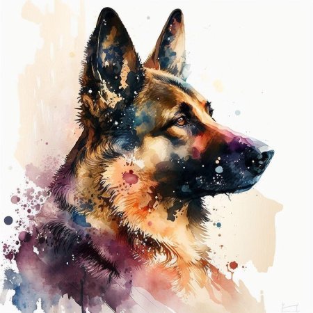 Немецкая овчарка рисунок